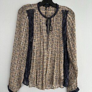 RAG & BONE Amaris Print Metallic Top